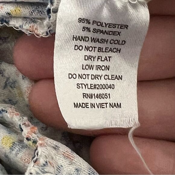 Monteau women’s size small floral, sleeveless blouse, mini dress with ruffles - Picture 3 of 5